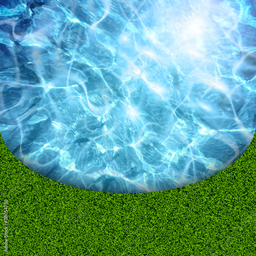 lawn around the swimming pool