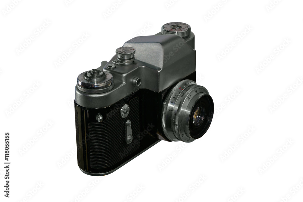 Old retro camera on an isolated background Old retro camera on an isolated background