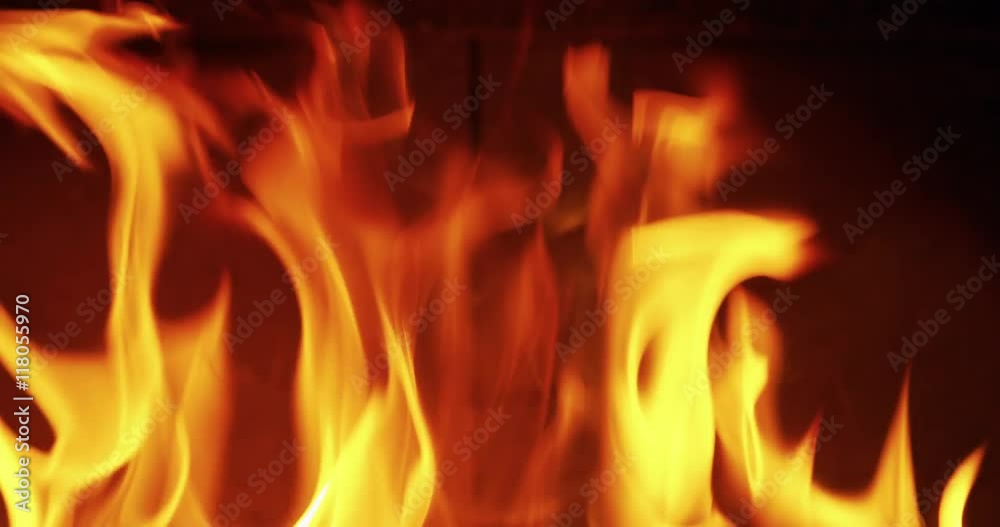 closeup fire flames in fireplace closeup fire flames in fireplace