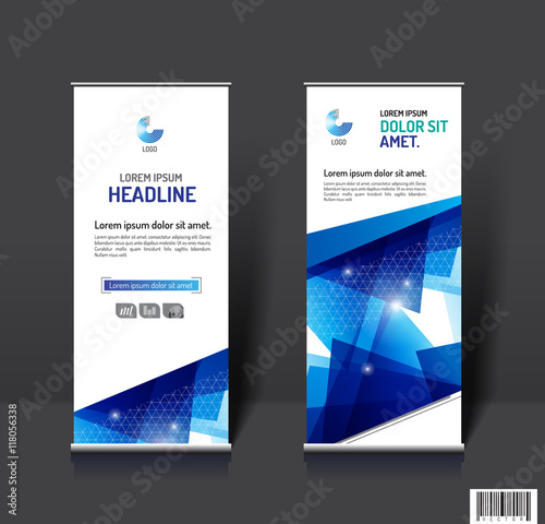 Roll up business brochure banner design template