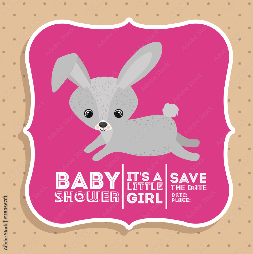 rabbit animal baby shower card icon vector illustration graphic rabbit animal baby shower card icon vector illustration graphic
