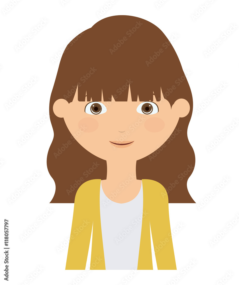 young woman female isolated vector illustration design