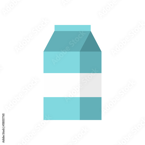 Box of milk icon in flat style on a white background