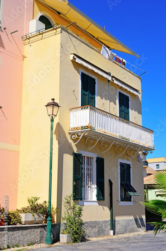 glimpse of historic buildings in Albissola Italy Mediterranean coast photo