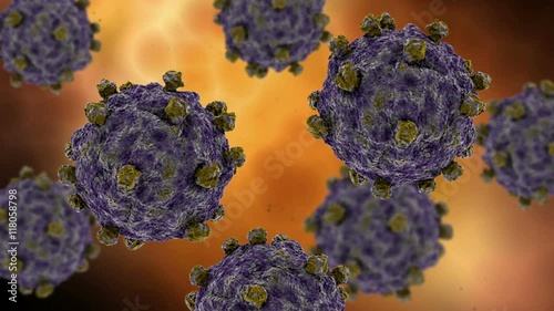 Microscopic visualization of coxsackievirus. photo