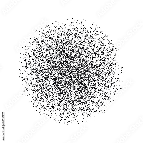 Black circle made of black dots.