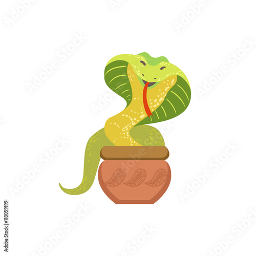 Charmed Cobra Snake Coming Out Of The Basket
