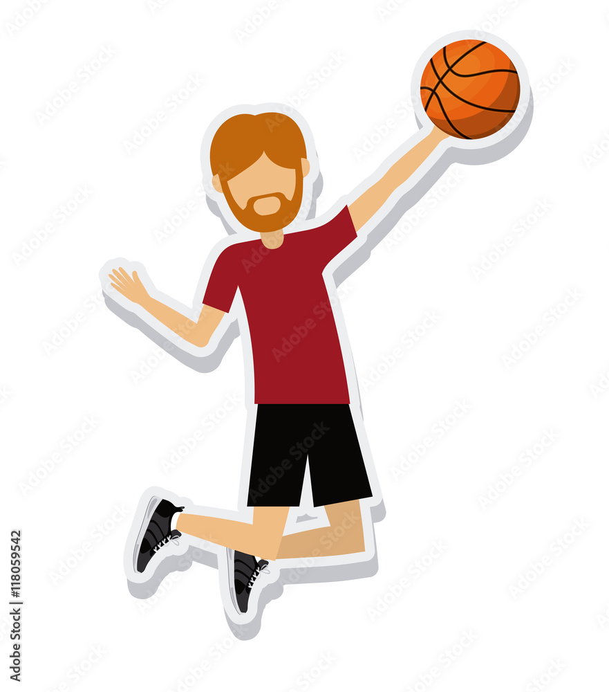 person figure athlete basketball sport icon vector illustration design