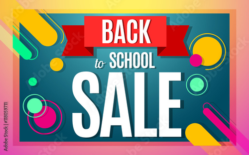 Back to school sale vector banner