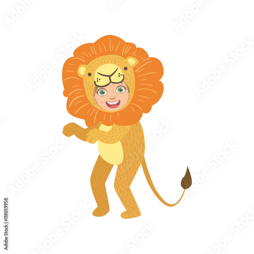 Boy In Lion Animal Costume