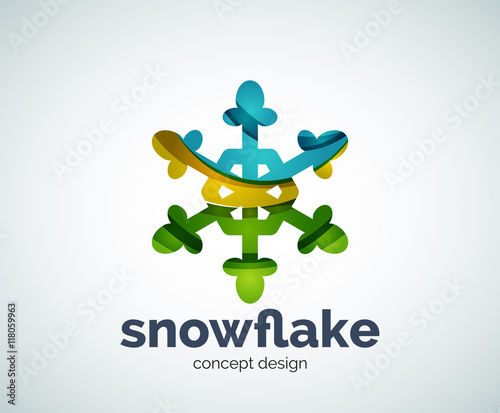 Vector Christmas snowflake logo template