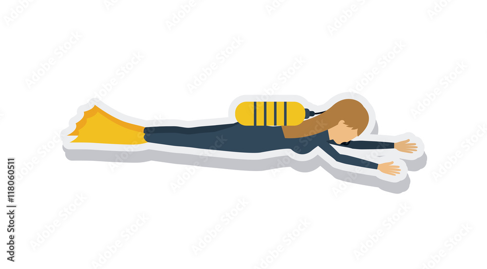 person figure athlete diving sport icon vector illustration design
