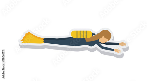 person figure athlete diving sport icon vector illustration design