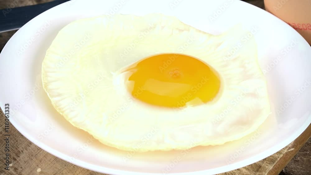 Rotating fried Eggs as not loopable 4K UHD footage Rotating fried Eggs as not loopable 4K UHD footage