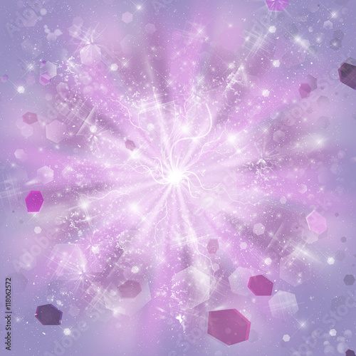 Abstract pink and mauve color background with streaks of scattering lights 
