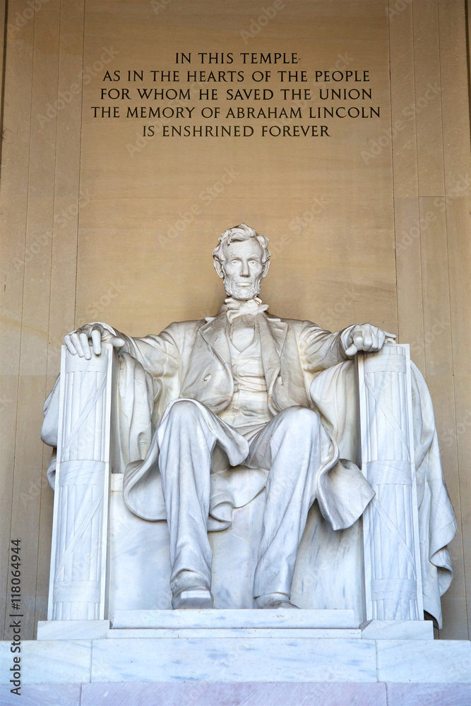 Statue of Abraham Lincoln at the Lincoln Memorial, Washington DC