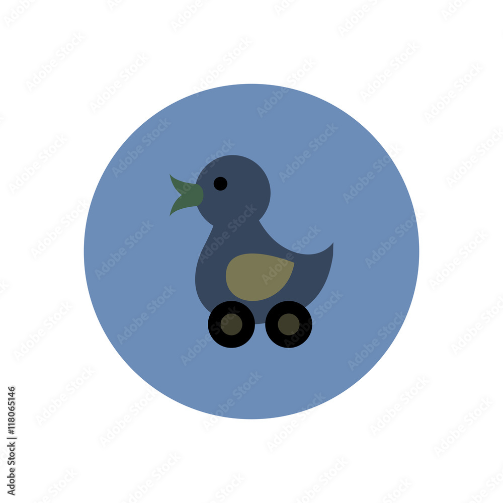 stylish icon in color circle duck toy 