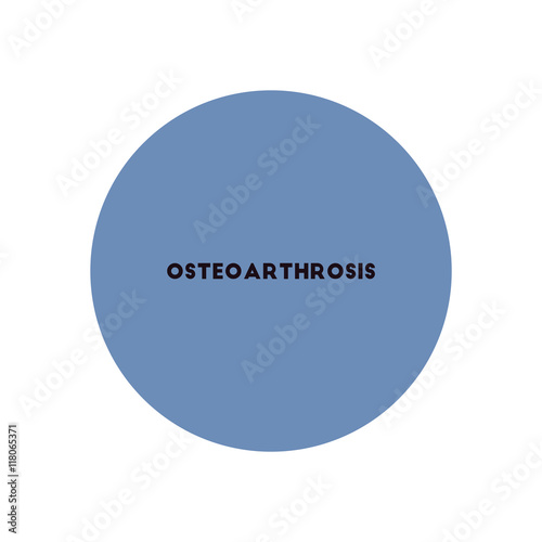 stylish icon in color circle osteoarthritis text 