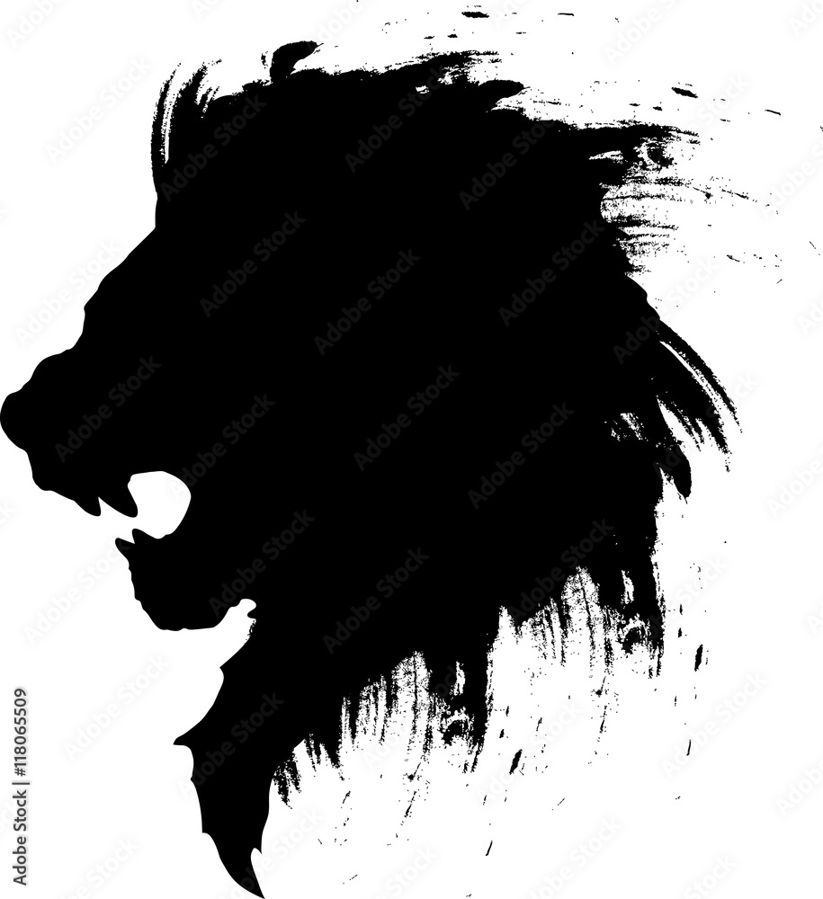Obraz premium tatuaż głowy lwa-3