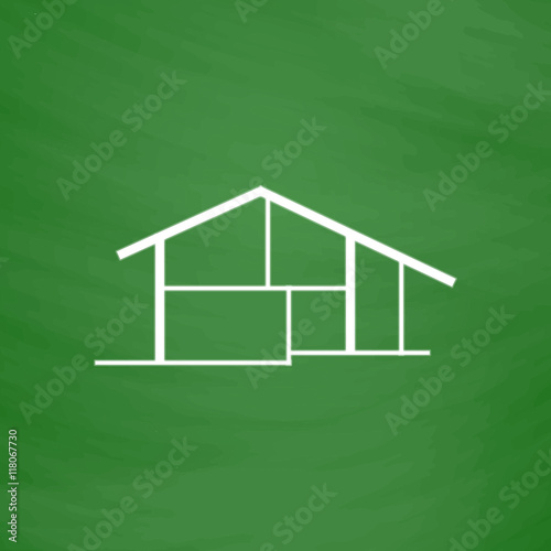 Modern house icon, sign and button