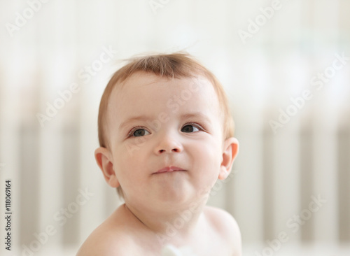 Portrait of cute baby, closeup