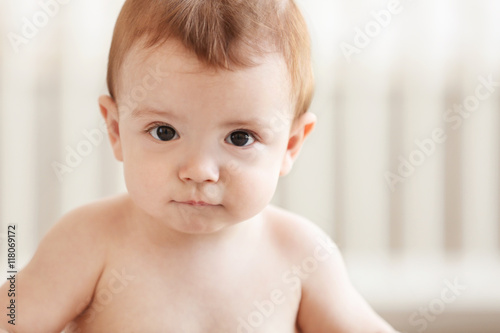 Portrait of cute baby, closeup