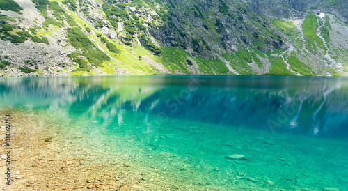 beautiful black pond (polish: czarny staw) in High Tatra Mountains, Poland