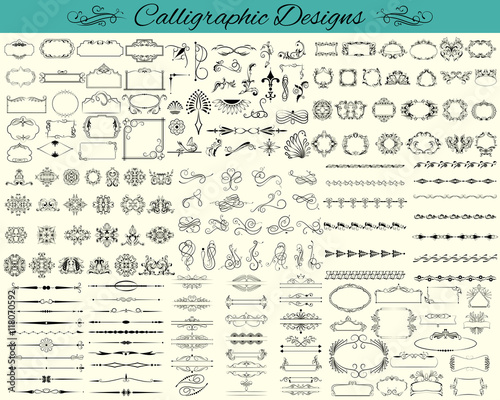 Elegant calligraphy design elements for designing