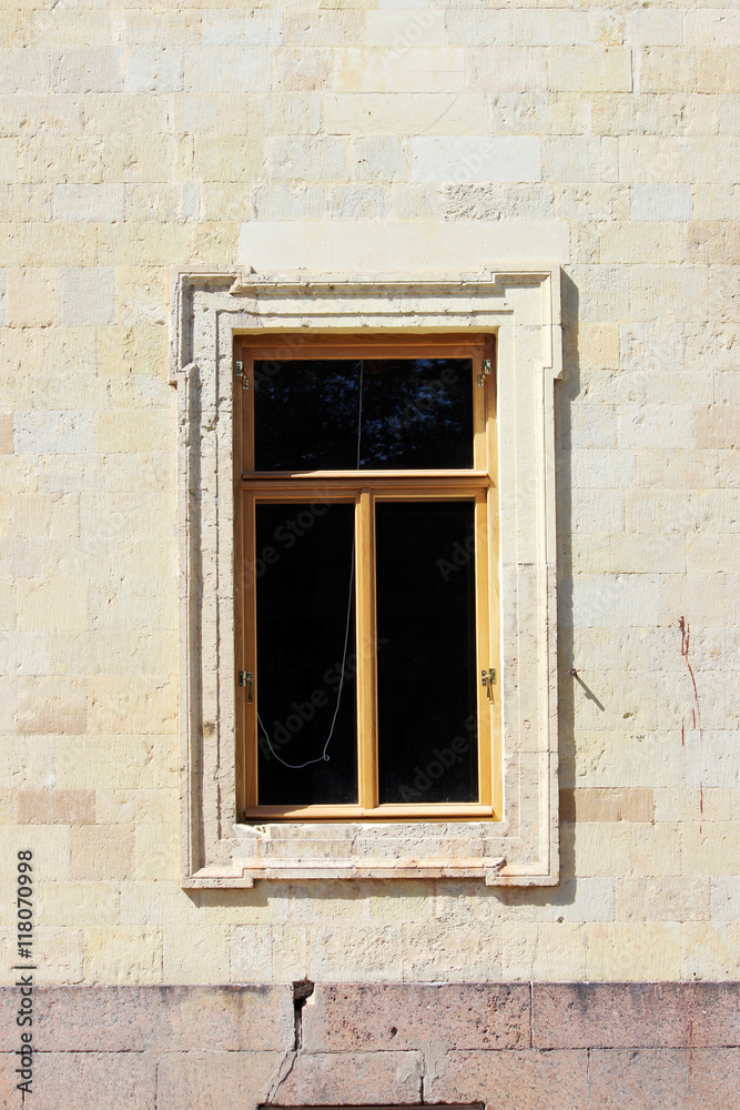 window in the historic architectural building