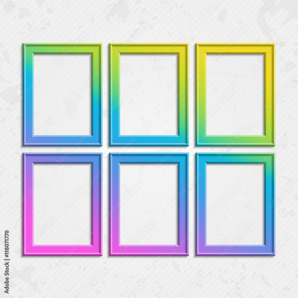 Fototapeta premium Set of modern bright frames