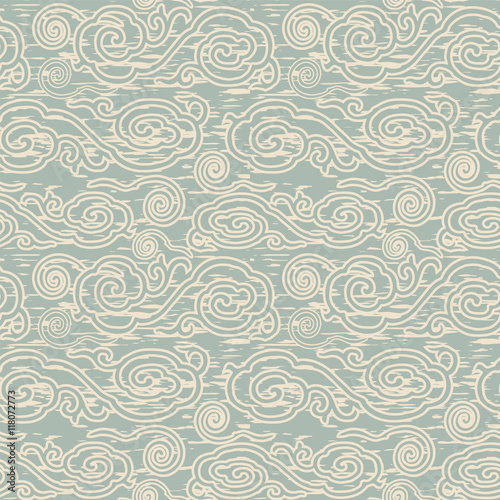 Antique seamless background 534 vintage oriental Chinese cloud pattern