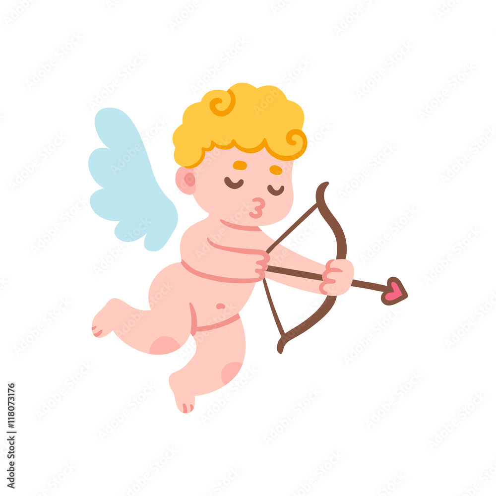 Obraz premium Cute cartoon cupid