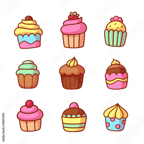 Hand drawn cupcakes