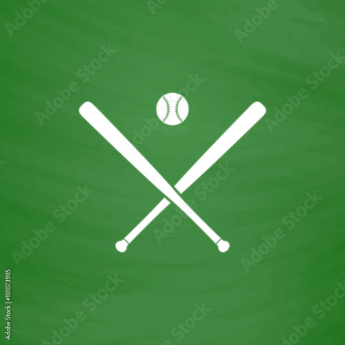 Vector crossed baseball bats and ball