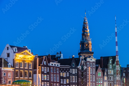 Canvas Print The Damrak canal in Amsterdam, Netherlands.