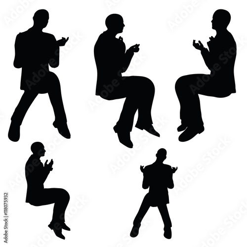 man silhouette in blaming pose