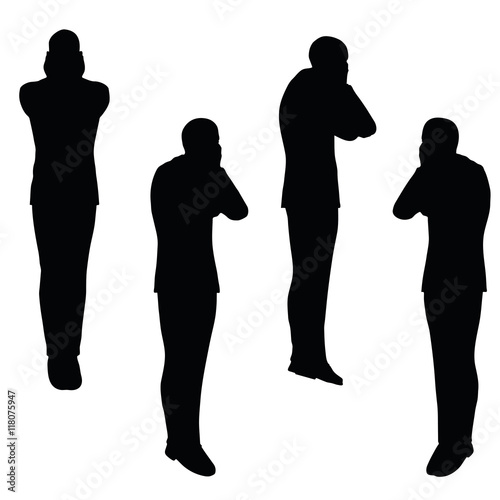 man silhouette in anxious pose