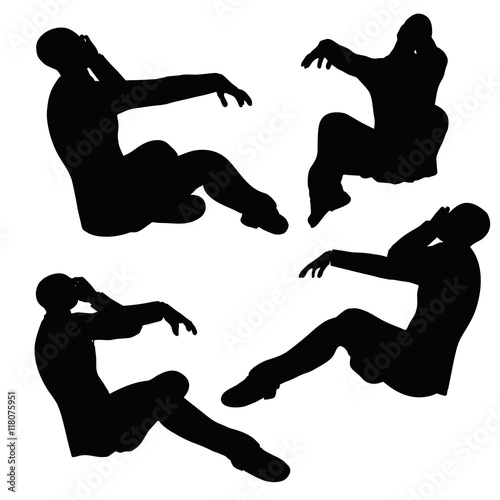 man silhouette in anxious pose