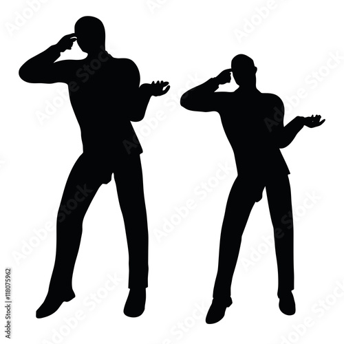 man silhouette in angry pose