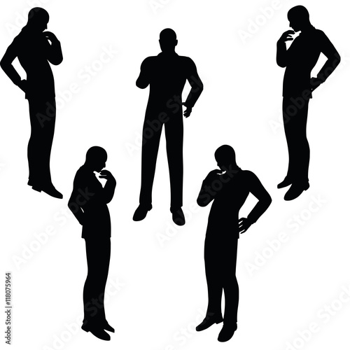 man silhouette in anxious pose