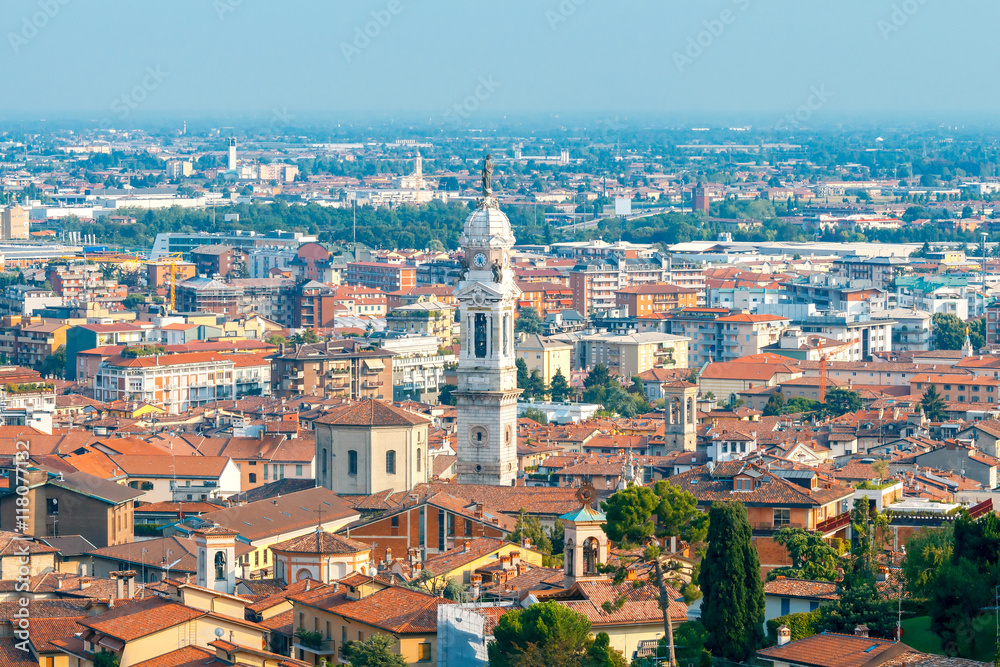 Bergamo. The city view from the hill.