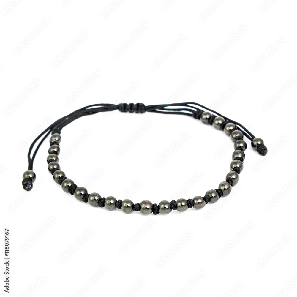 Fashion male bracelet isolated on white Fashion male bracelet isolated on white