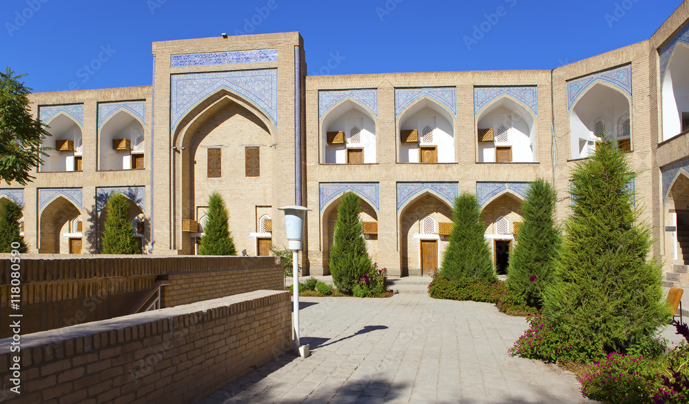 courtyard of ancient madrasah. Uzbekistan. Khiva.