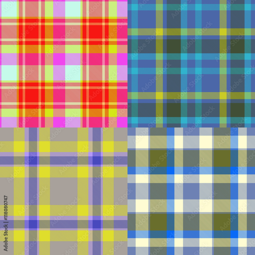 Set of tartan seamless generated textures Set of tartan seamless generated textures