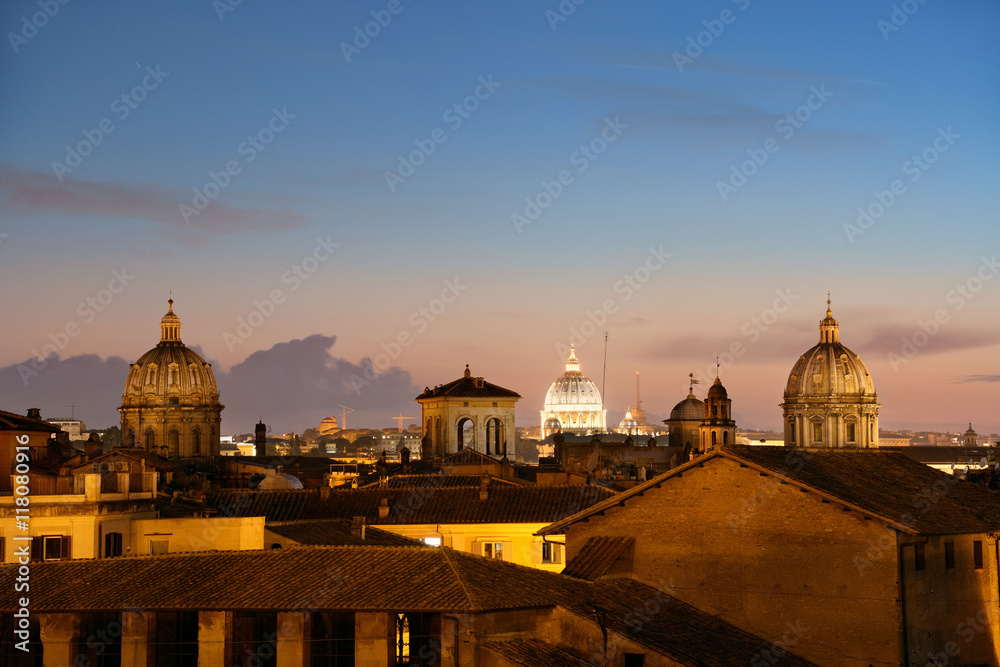Rome sunset view