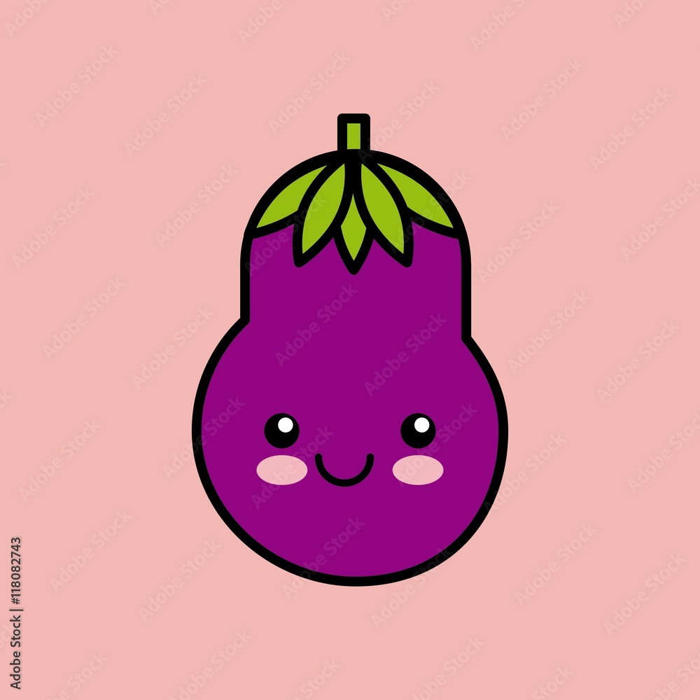 eggplant kawaii icon design eggplant kawaii icon design