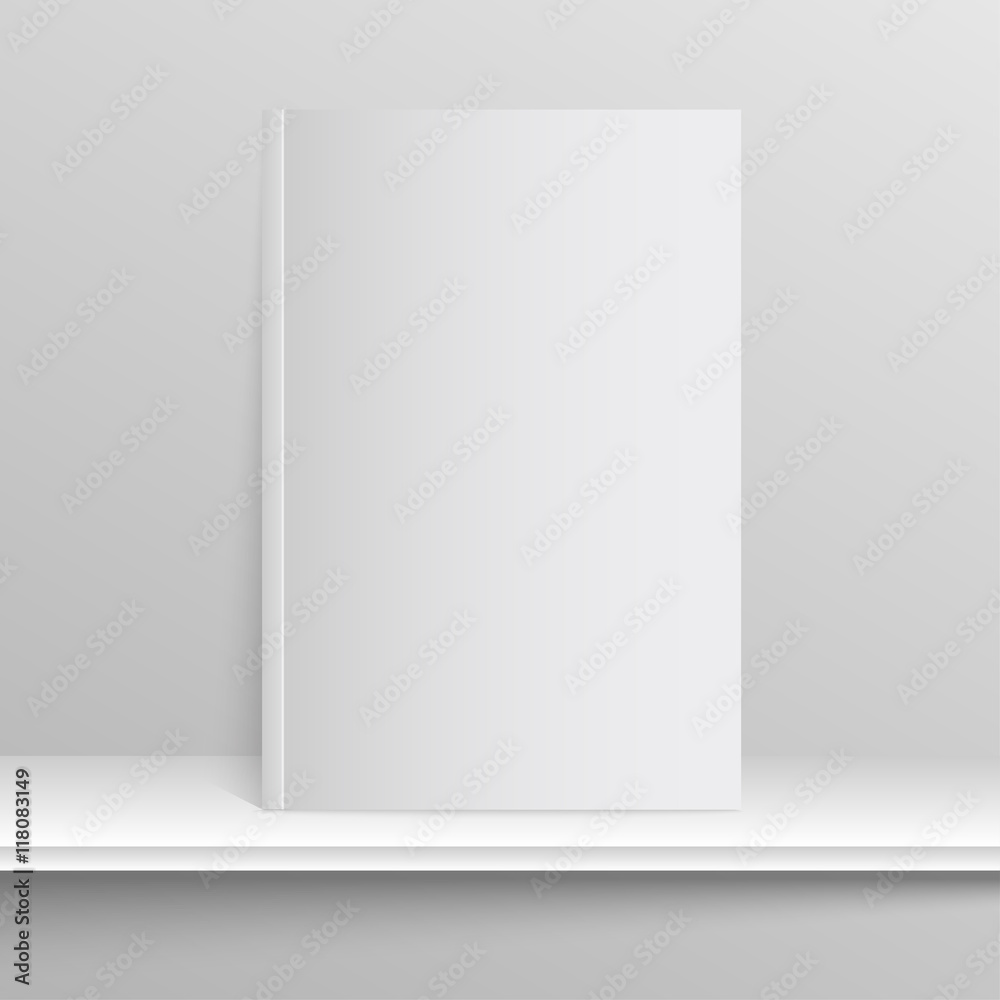 Blank empty magazine on a gray background. Blank empty magazine on a gray background.
