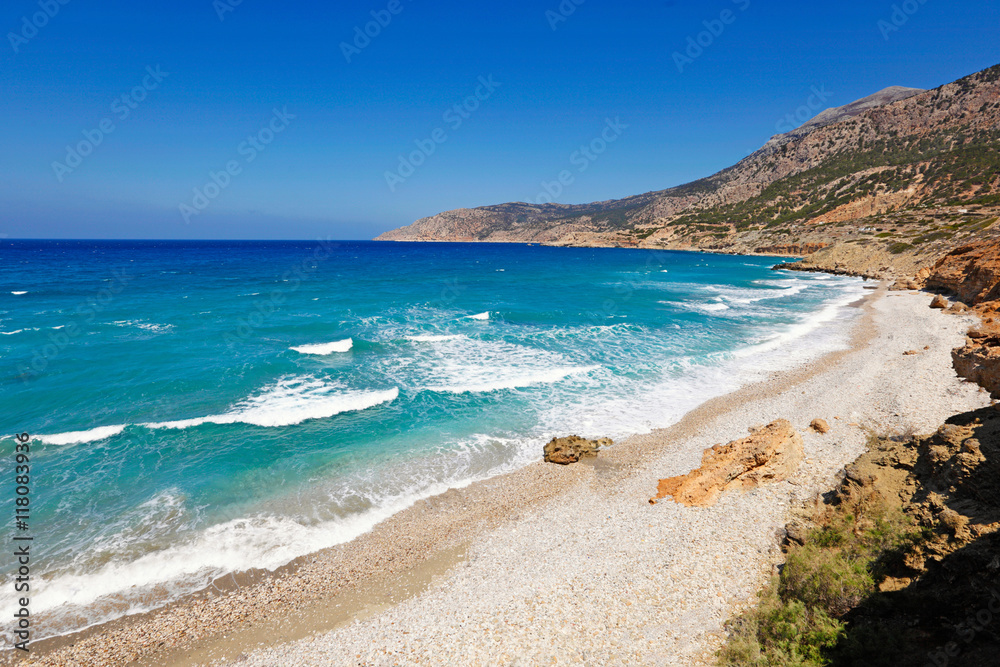 Fokia beach in Karpathos, Greece