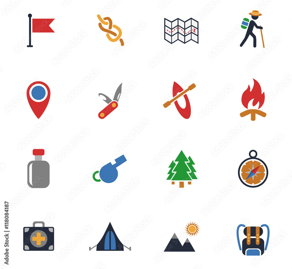 Fototapeta premium day of skouts icon set