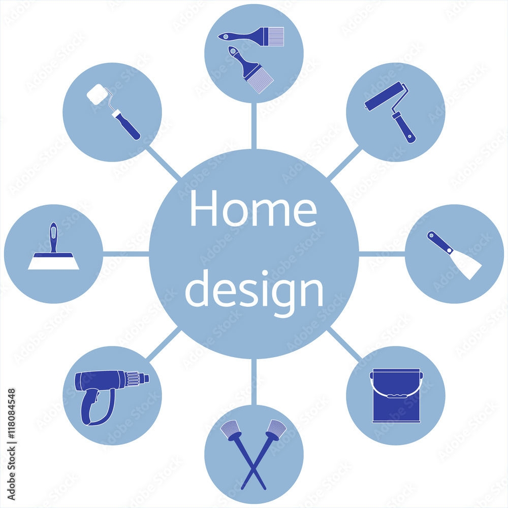 Nice picture of a colored scheme with different tools for the pr Nice picture of a colored scheme with different tools for the pr